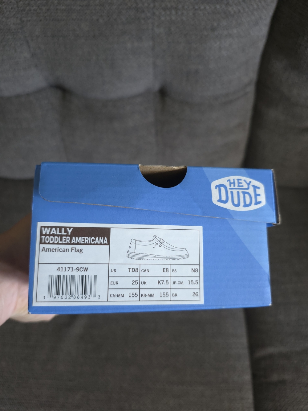 Hey Dude Kids Americana Flag Slip-On Shoe in Red, White & Blue Toddler Size 8 - Picture 6 of 6